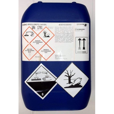 Sodium hypochlorite solution 14/15% 25 kg tank