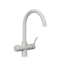 Ice White 5-Way Mixer Tap with high round spout