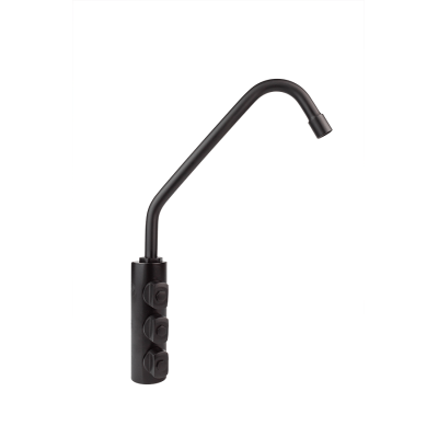 3-Way Faucet in Black Fragranite Stainless Steel - High Spout