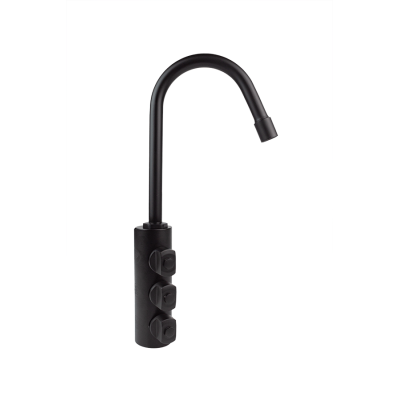 3-Way Faucet in Black Fragranite Stainless Steel - Low Spout