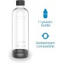 Grey soda maker with bottle and cylinder