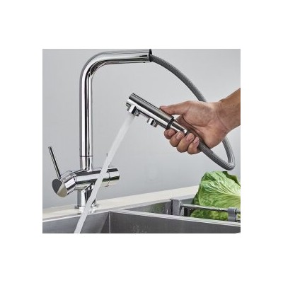 3-Way Mixer Tap with Pull-Out Spray