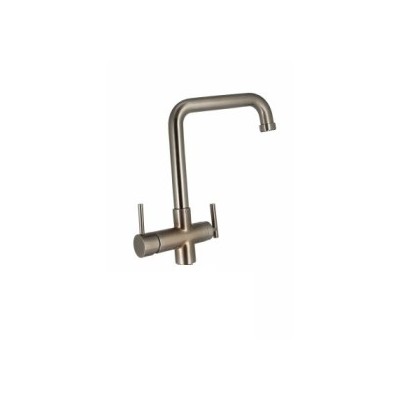 4-Way High Spout Kitchen Tap – Satin Nickel Brass