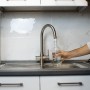 4-Way High Round Mixer Tap in Stainless Steel
