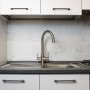 4-Way High Round Mixer Tap in Stainless Steel