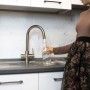 5-Way Round Mixer Tap in Brushed Stainless Steel