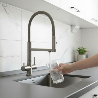 5-Way Mixer Tap with Flexible Shower - Stainless Steel AISI 304