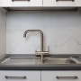 5-Way Square Spout Mixer Tap in Brushed Stainless Steel