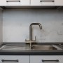 5-Way Square Spout Mixer Tap in Brushed Stainless Steel