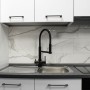 5-Way Black Mixer Tap with Flexible Hose - Stainless Steel