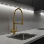 5-Way Gold Mixer Tap with Flexible Hose - Stainless Steel