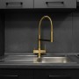 5-Way Gold Mixer Tap with Flexible Hose - Stainless Steel