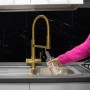 Miscelatore 5 vie doccia in acciaio inox 304 oro