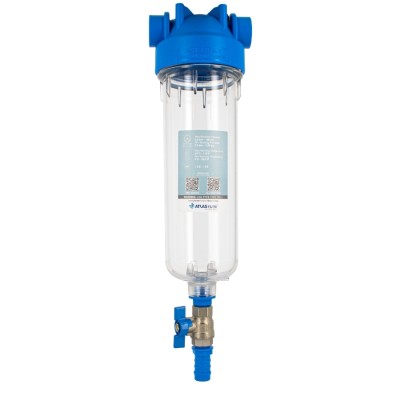 10" self-cleaning transparent filter housing 3/4"