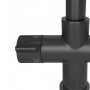 Black 5-way mixer tap with high round spout