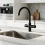 Black 5-way mixer tap with high round spout