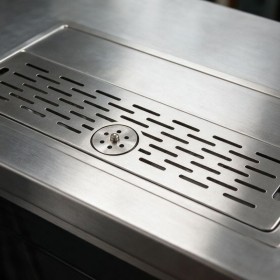 Stainless Steel Drip Tray 100×50 with Glass Rinser