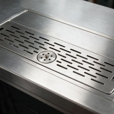 Stainless Steel Drip Tray 100×50 with Glass Rinser