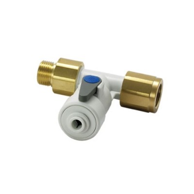 T-shaped shut-off valve for 3/8 installation