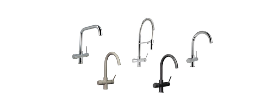 5-Way Brass Kitchen Faucets | Coloured & Spring Coil